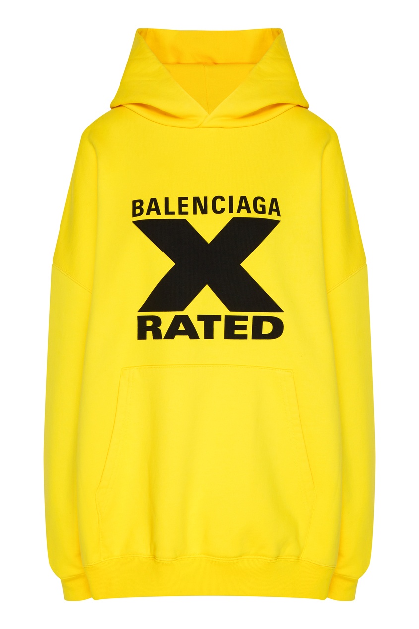 фото Желтое худи с надписью x-rated balenciaga