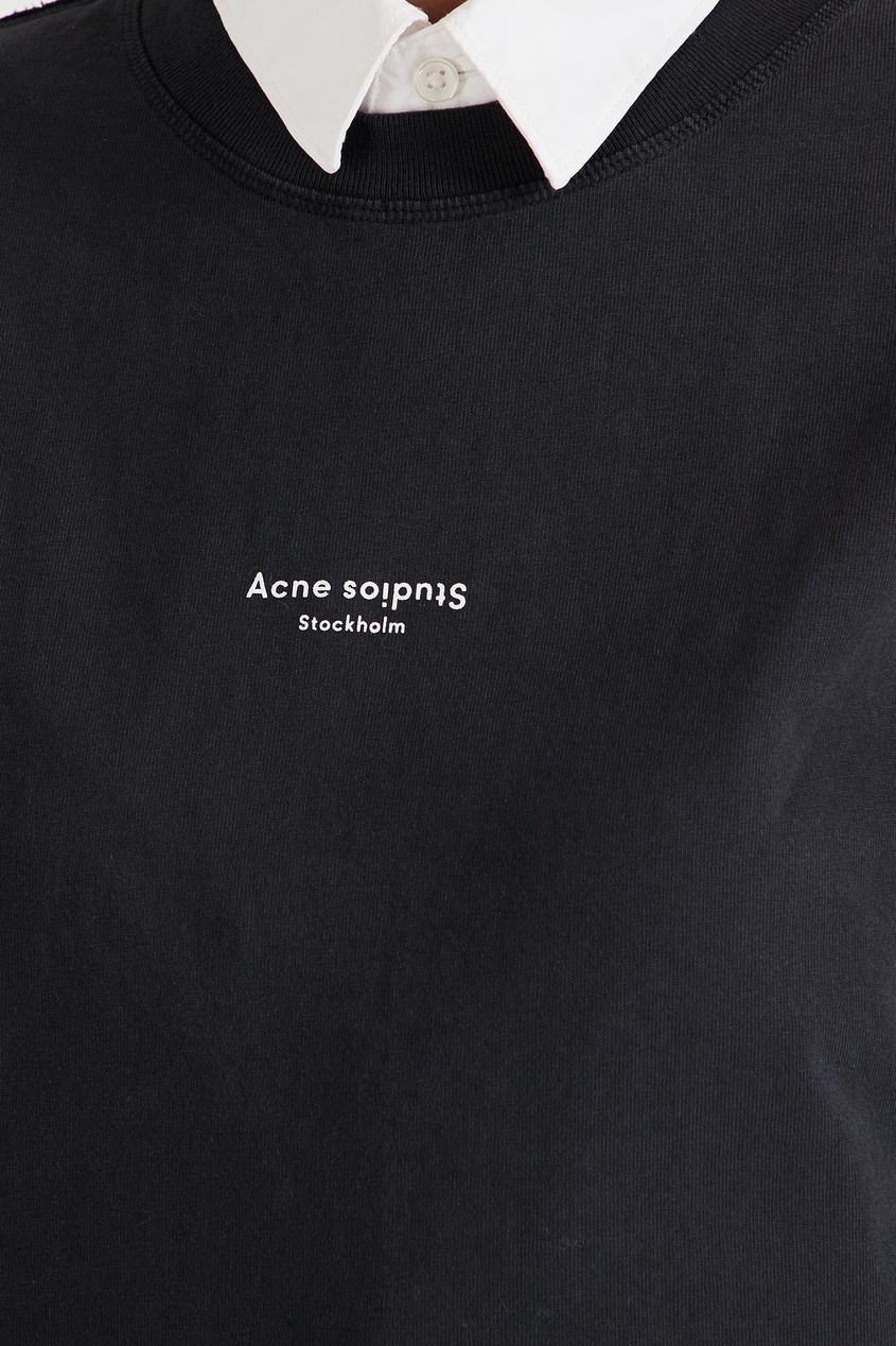 фото Хлопковое платье черного цвета acne studios