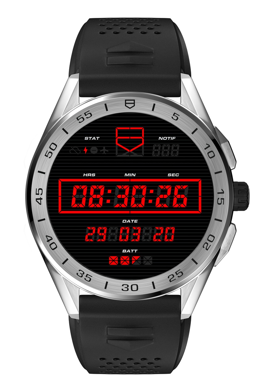 фото Connected смарт-часы со стальным корпусом и каучуковым браслетом tag heuer