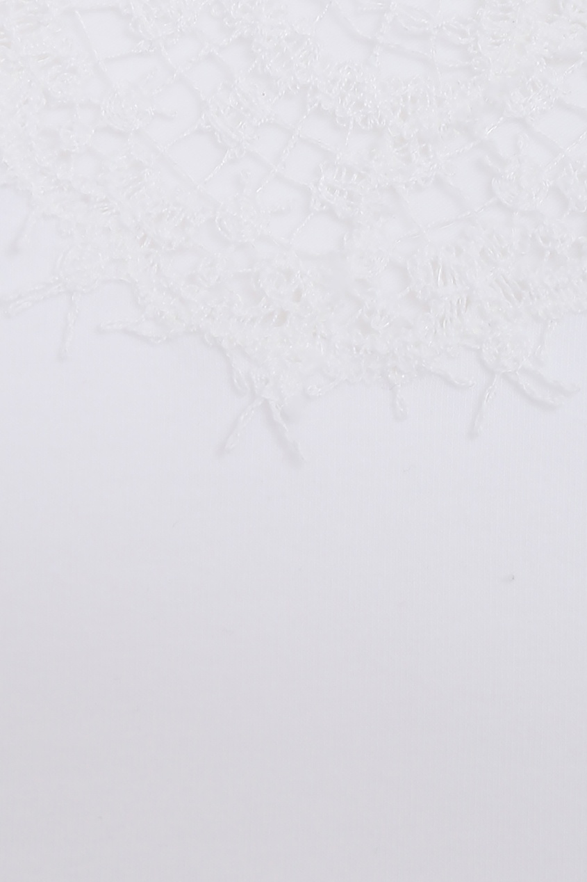фото Белый топ с кружевной отделкой ermanno scervino