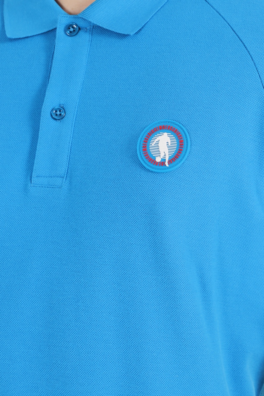 фото Голубое поло с логотипом bikkembergs
