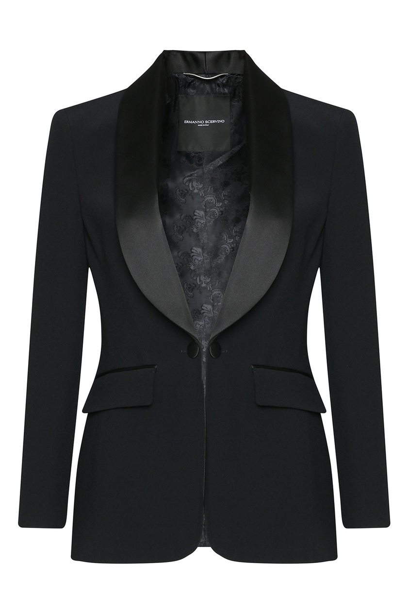 

Черный пиджак из смесовой вискозы