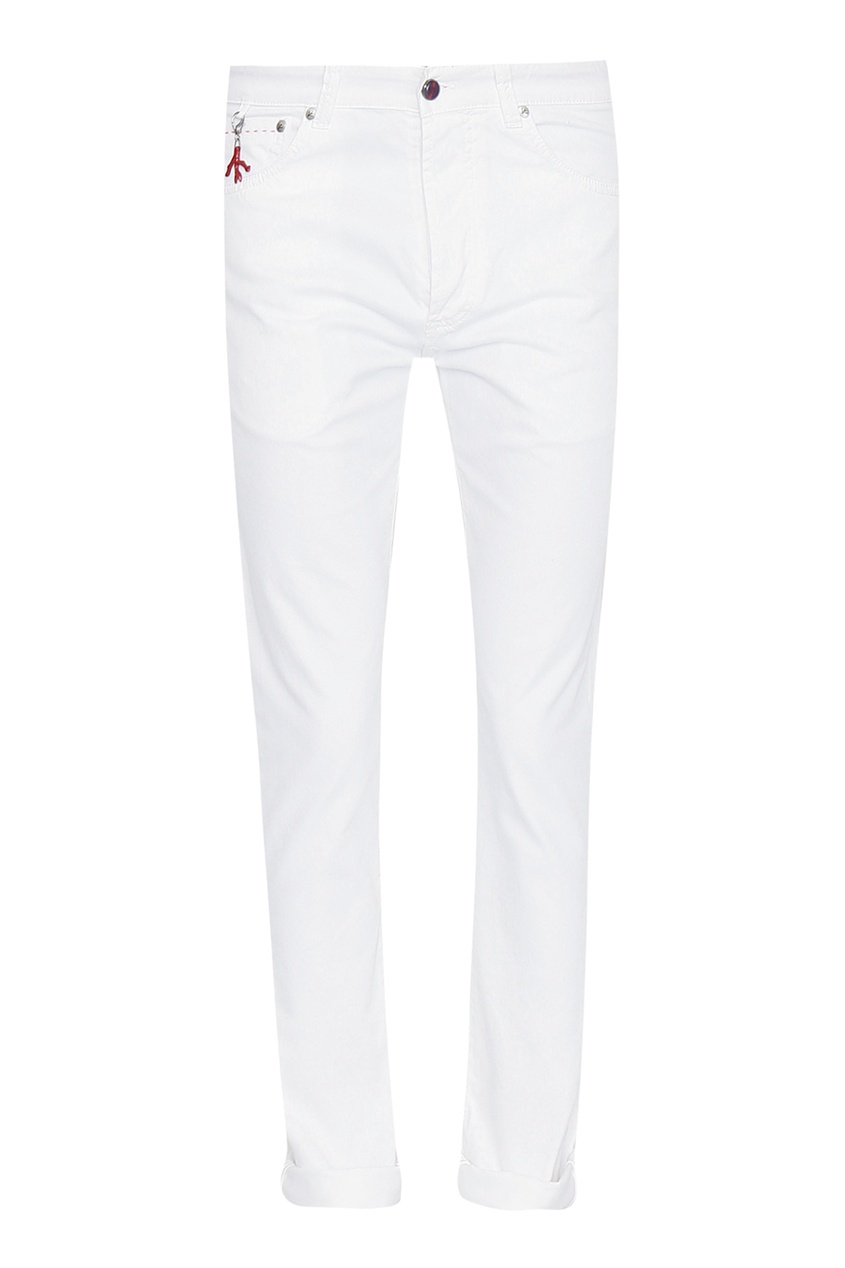 фото Узкие джинсы белого цвета isaia