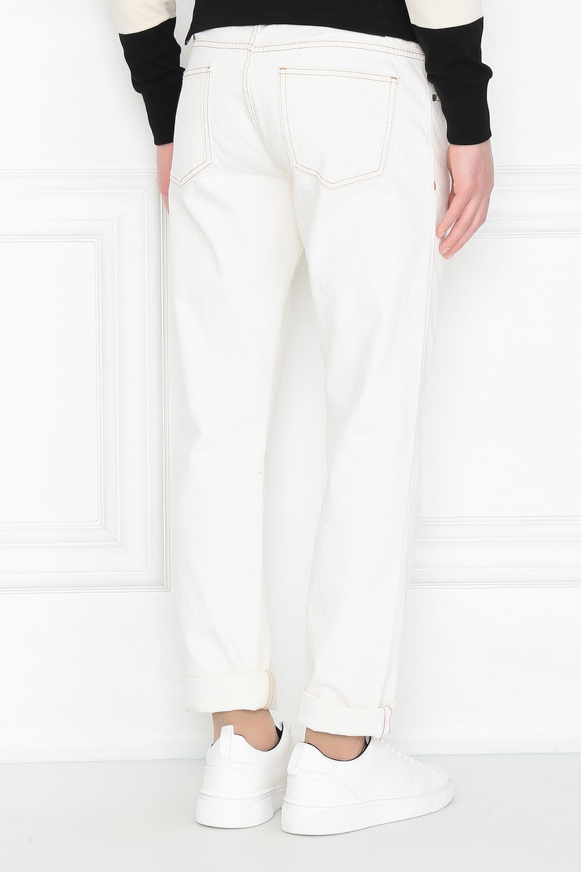 фото Белые джинсы с контрастной строчкой isaia