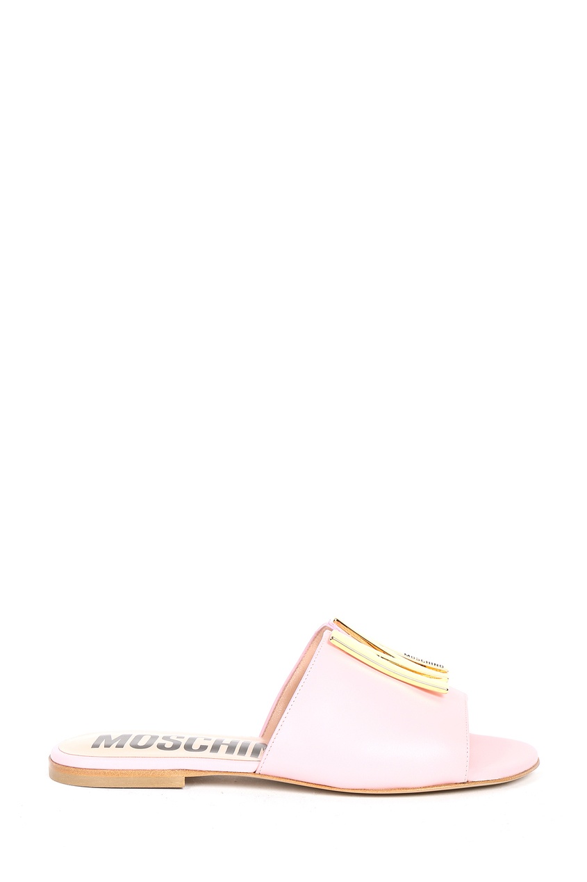 Розовые мюли с логотипом