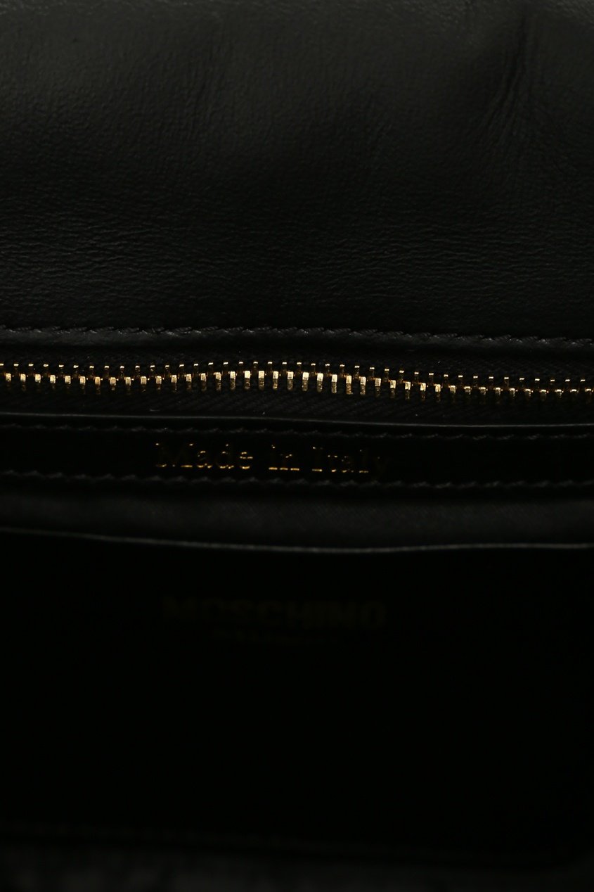 фото Стеганая сумка черного цвета moschino