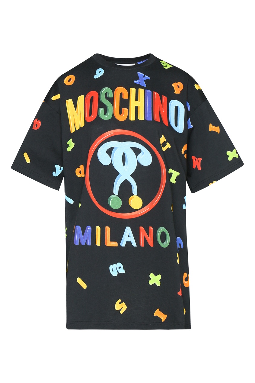 фото Хлопковая футболка с принтом moschino