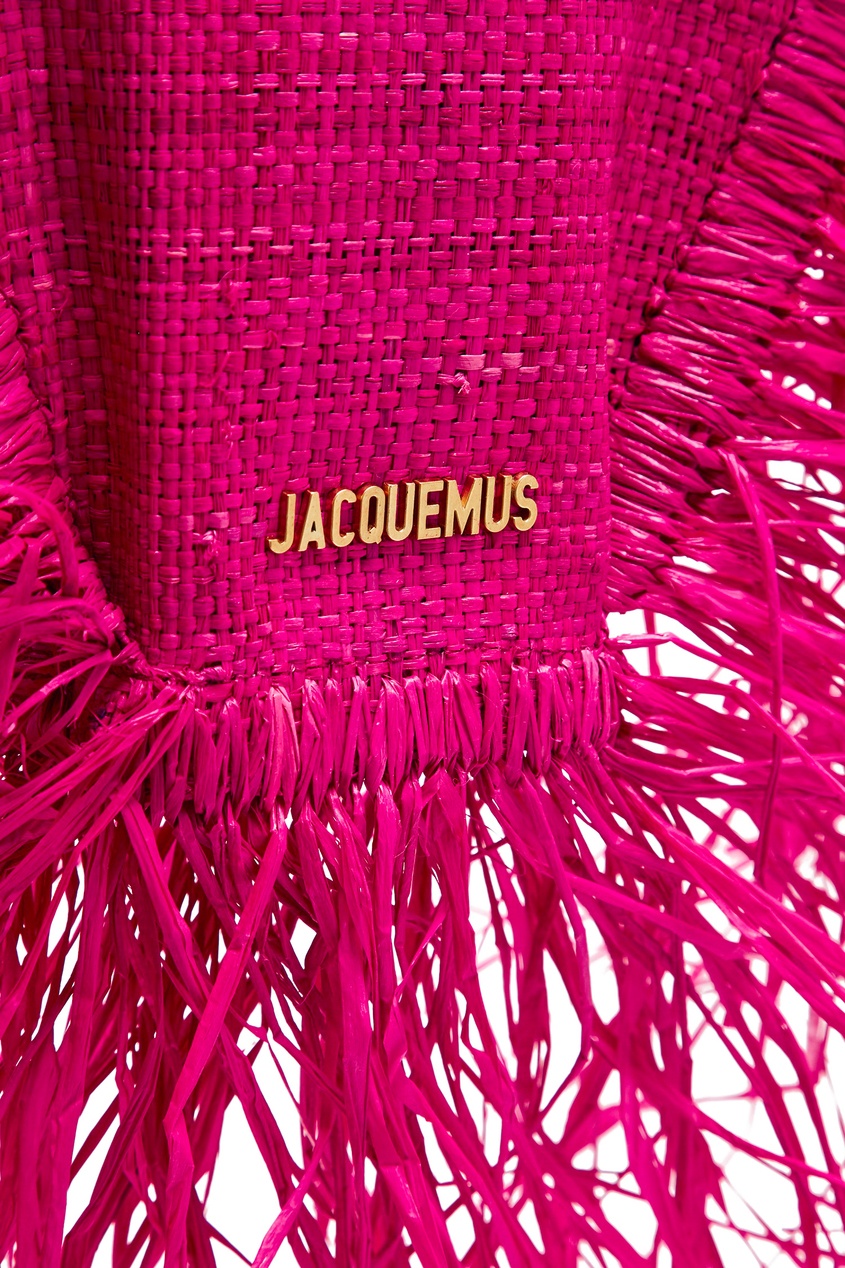 фото Мини-сумка из рафии цвета фуксии jacquemus