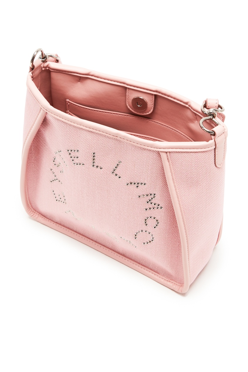 фото Розовая льняная сумка stella logo stella mccartney