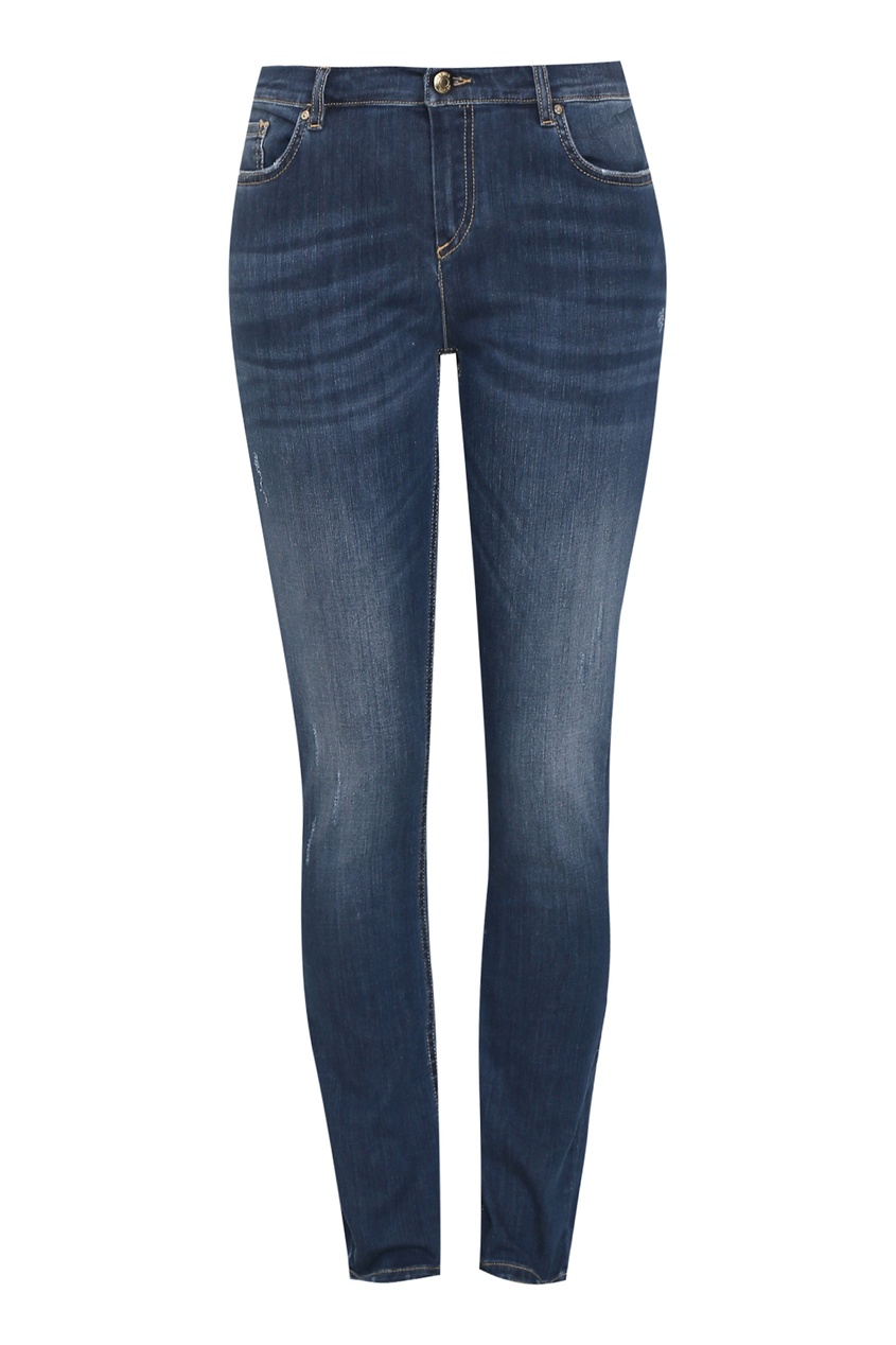 фото Синие джинсы с потертостями marina rinaldi