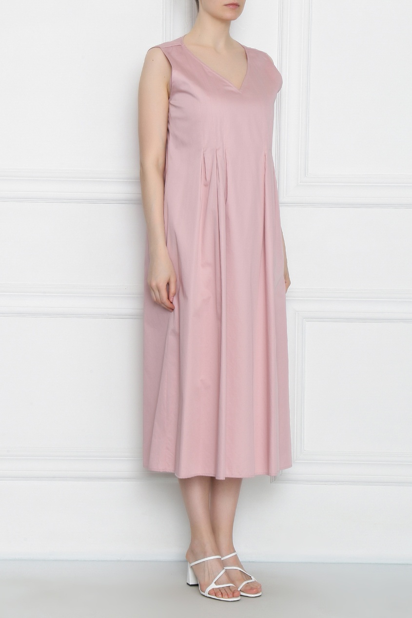 фото Розовое платье без рукавов marina rinaldi