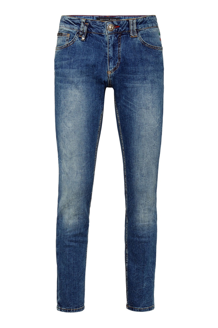 фото Синие узкие джинсы philipp plein