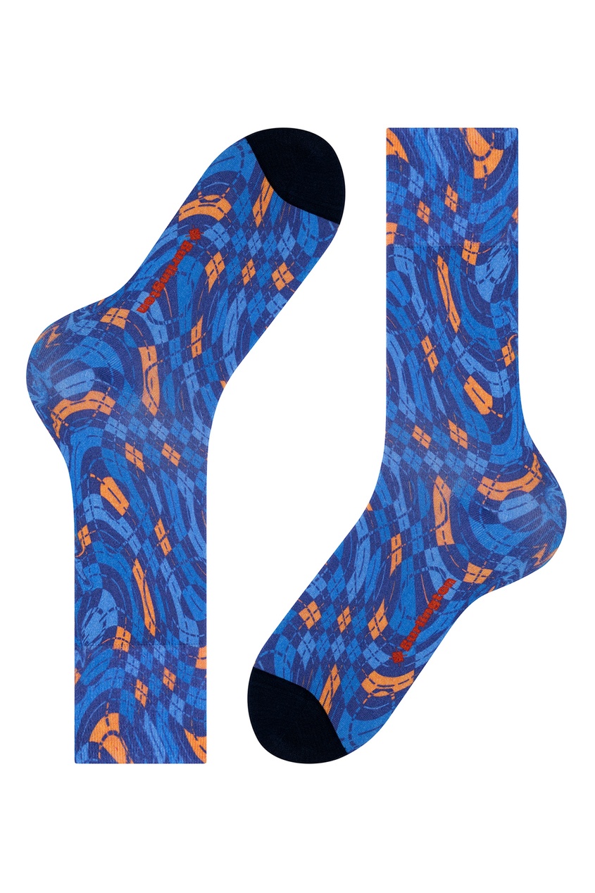 фото Синие носки с геометрическими принтами burlington