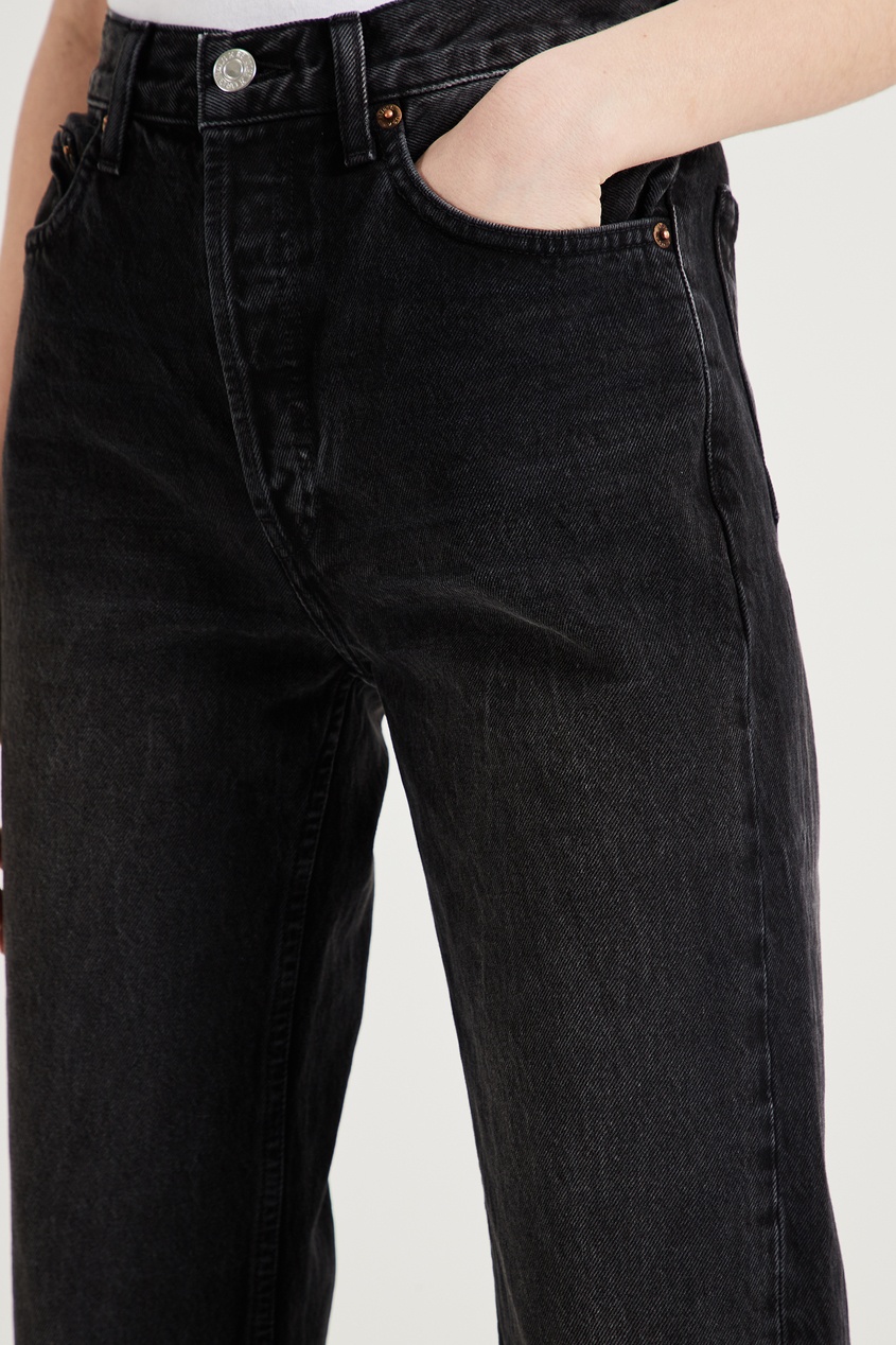 фото Укороченные черные джинсы с высокой посадкой re/done