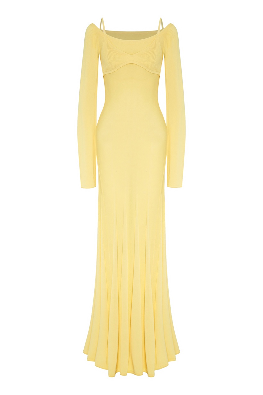 фото Лимонное платье макси valensole jacquemus