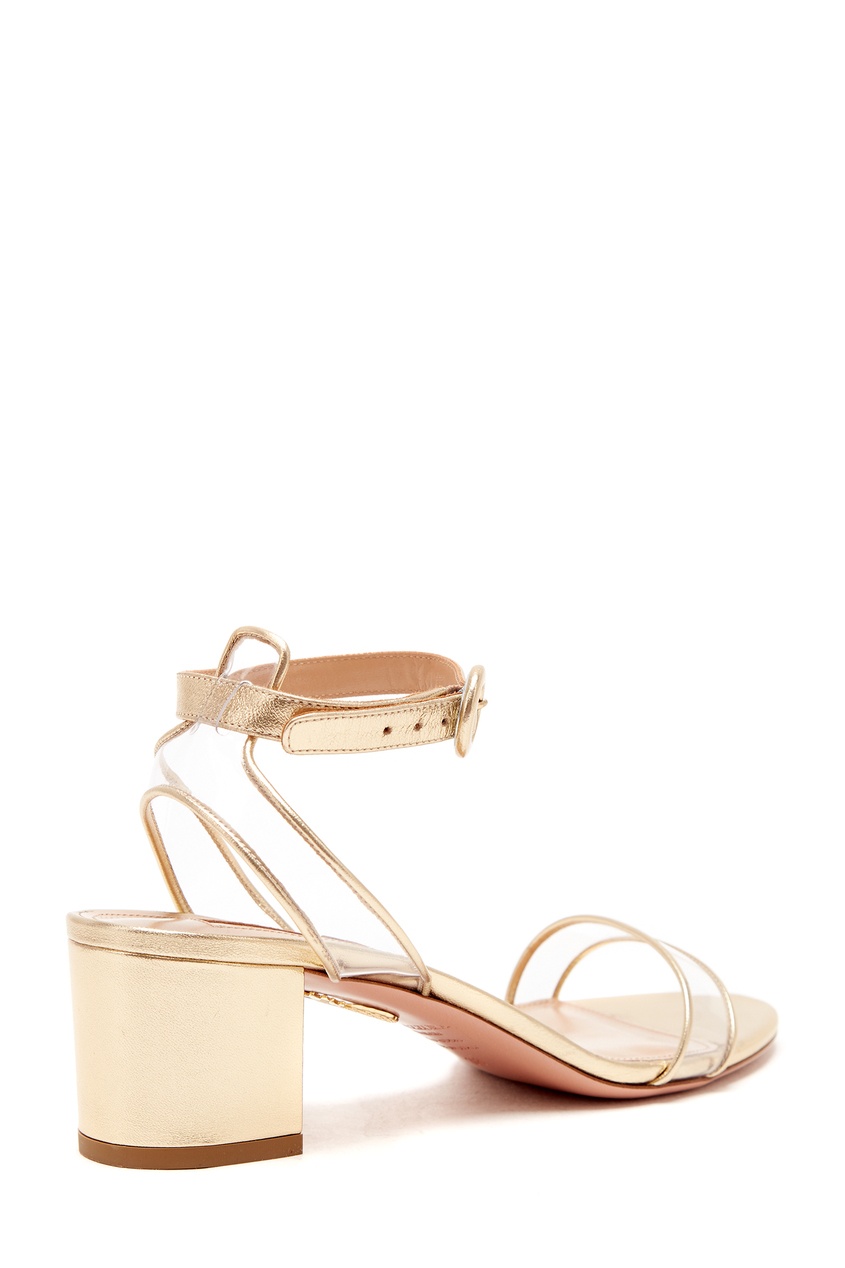 фото Золотистые босоножки minimalist sandal 50 aquazzura