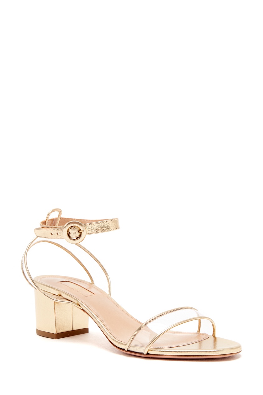 фото Золотистые босоножки minimalist sandal 50 aquazzura