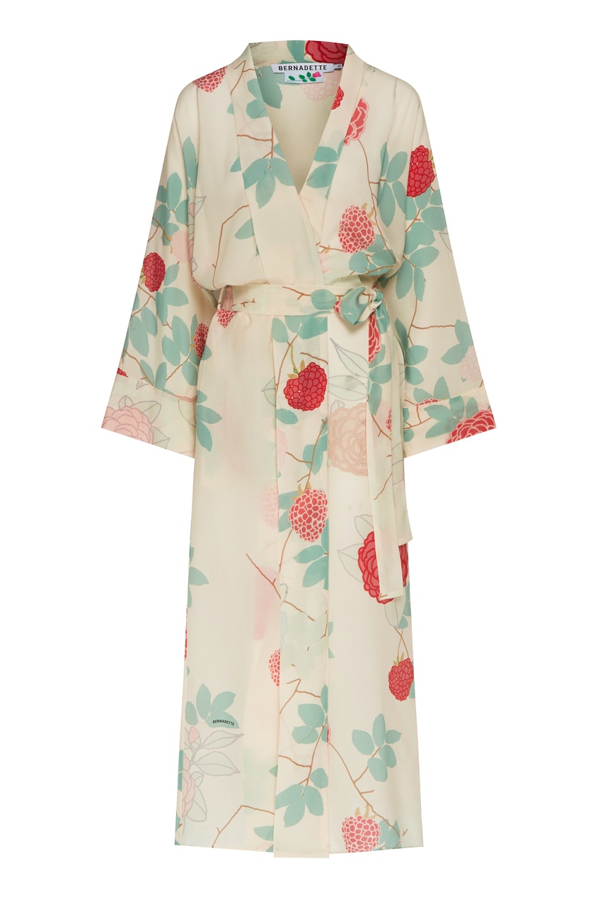 фото Платье-кимоно с цветочно-ягодным принтом bernadette