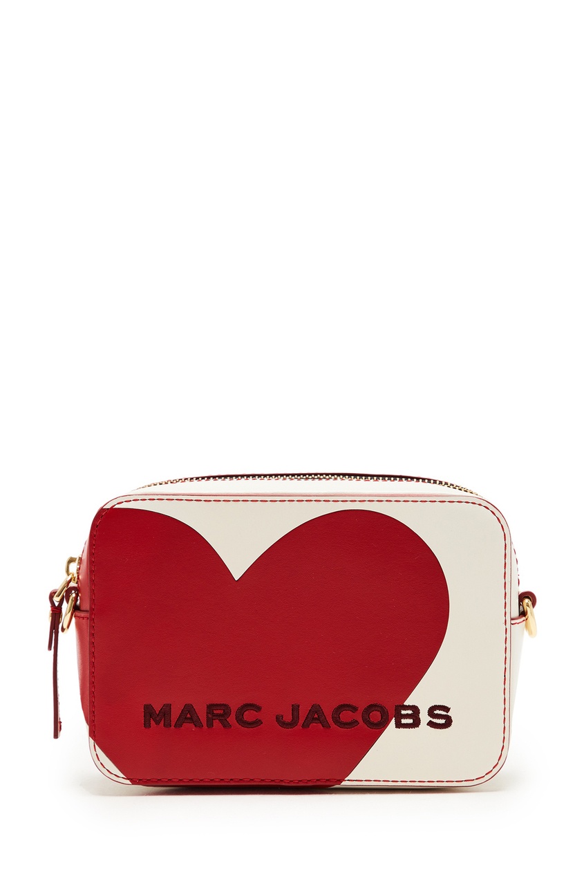 фото Белая сумка кросс-боди с принтом в виде сердца marc jacobs (the)