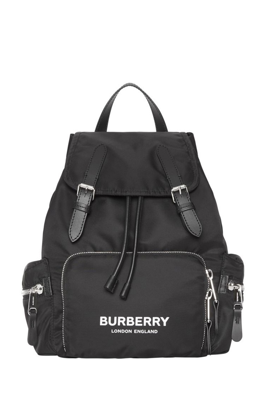 фото Черный рюкзак из нейлона burberry