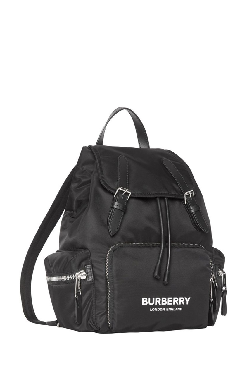фото Черный рюкзак из нейлона burberry