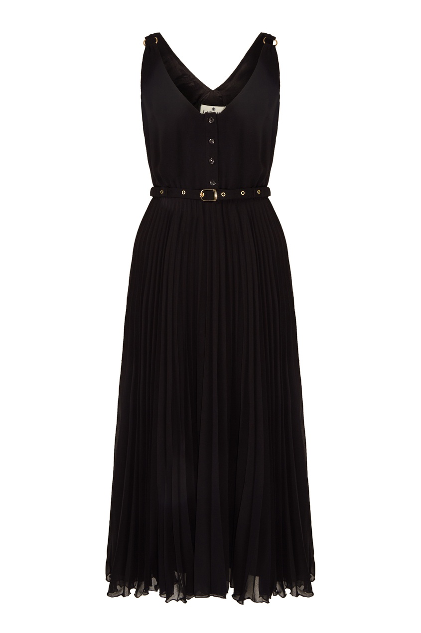 фото Черное платье с плиссированным подолом laroom