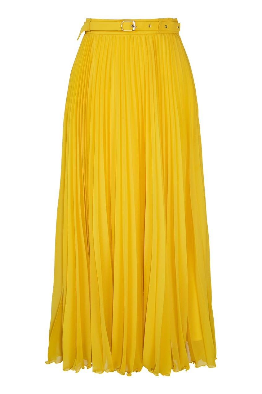 фото Желтая плиссированная юбка laroom
