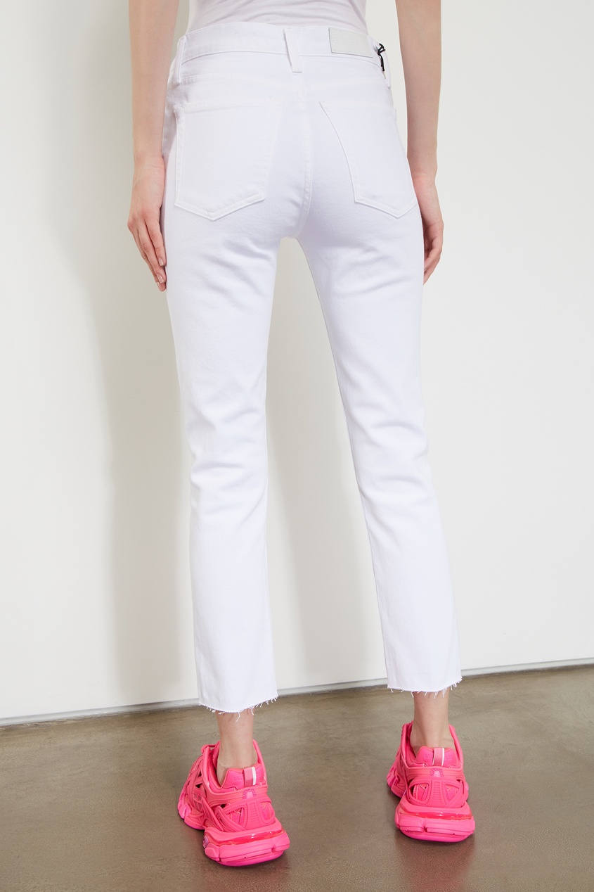 фото Белые укороченные джинсы re/done