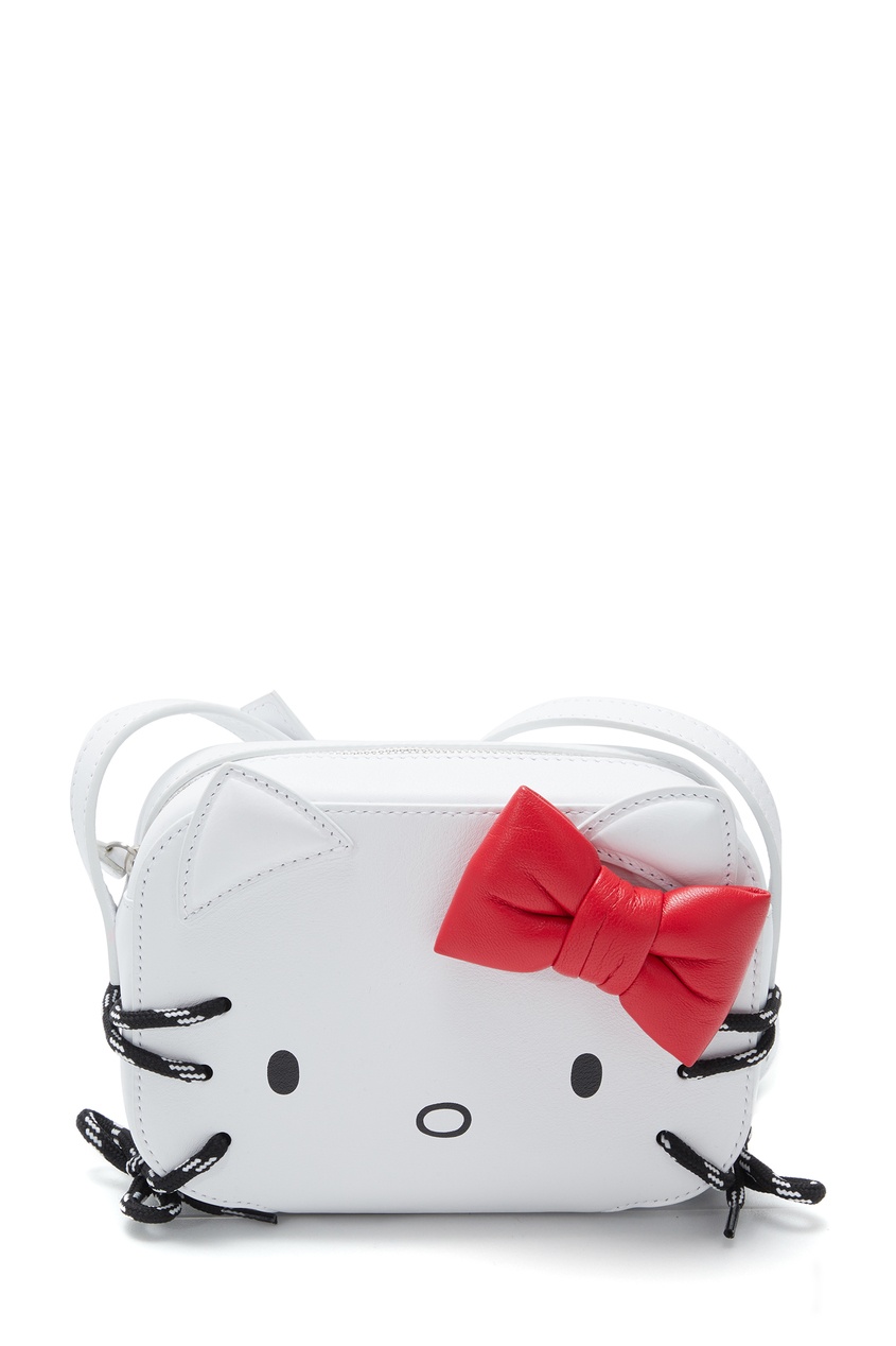 фото Белая кожаная сумка hello kitty balenciaga