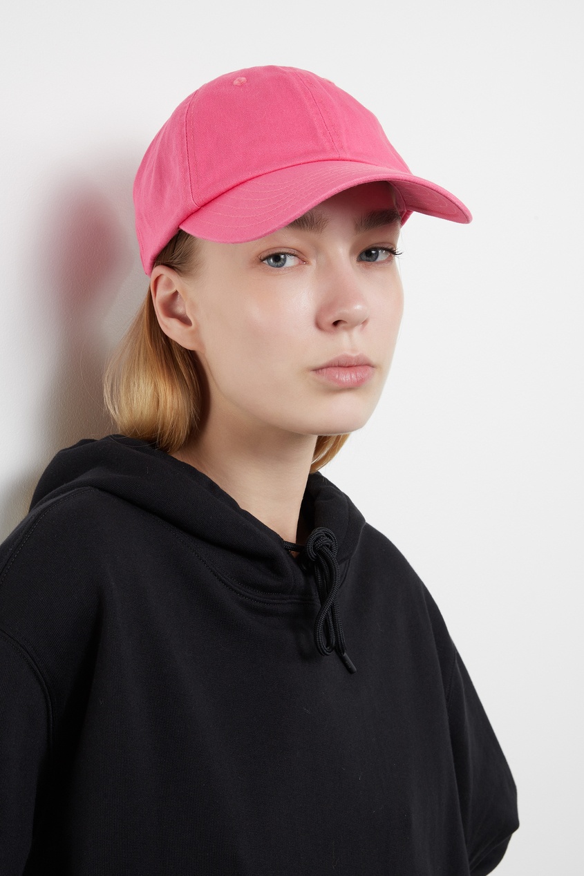 фото Розовая бейсболка из хлопка acne studios