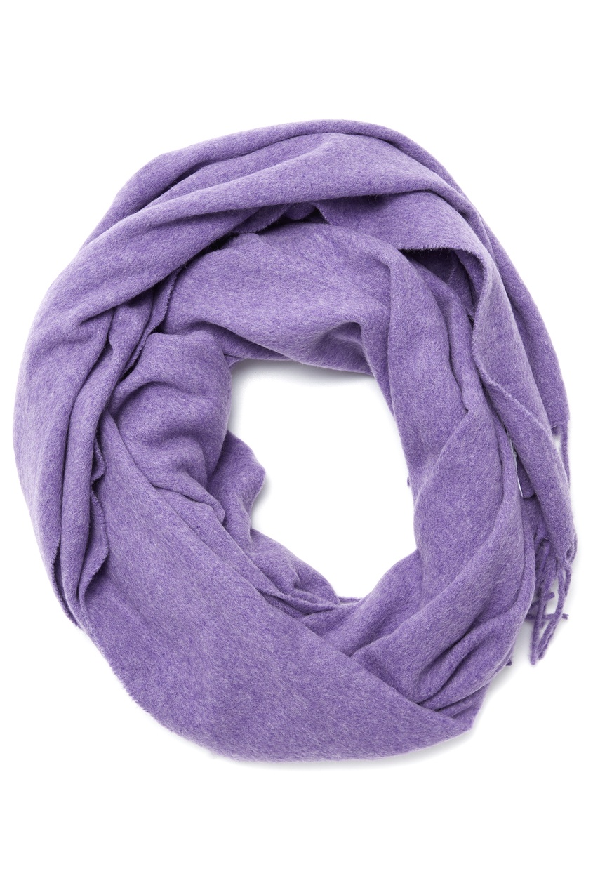 фото Фиолетовый шерстяной шарф с бахромой acne studios
