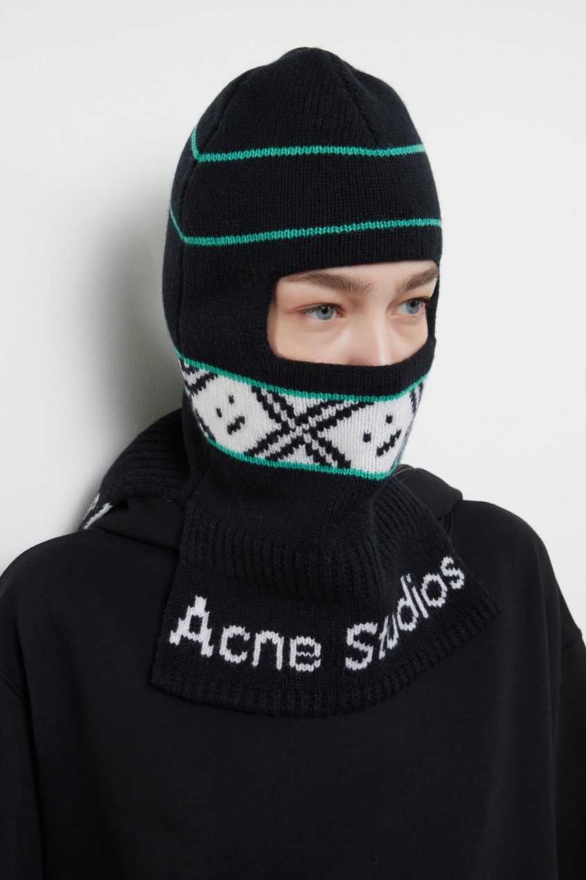 фото Шерстяная балаклава с логотипом acne studios