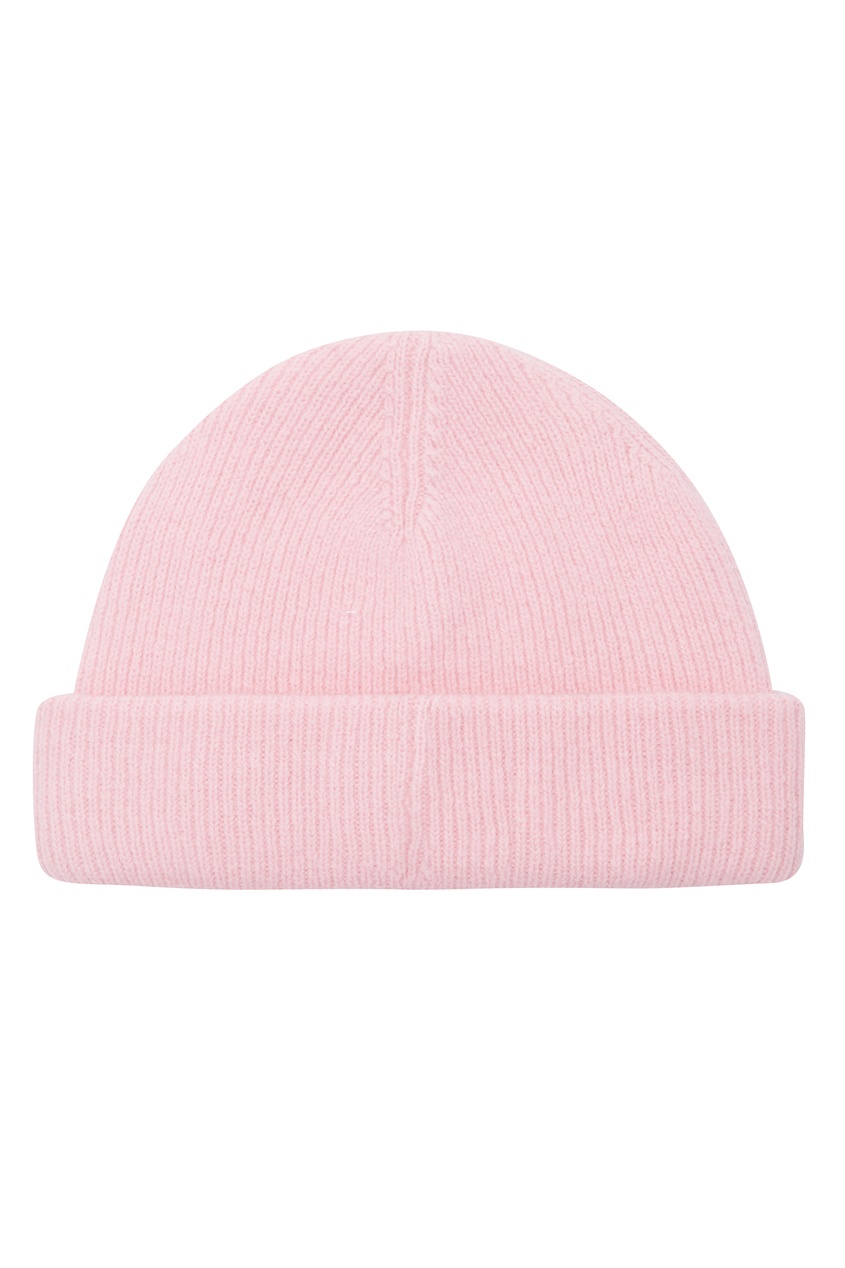 фото Розовая шерстяная шапка с отворотом acne studios