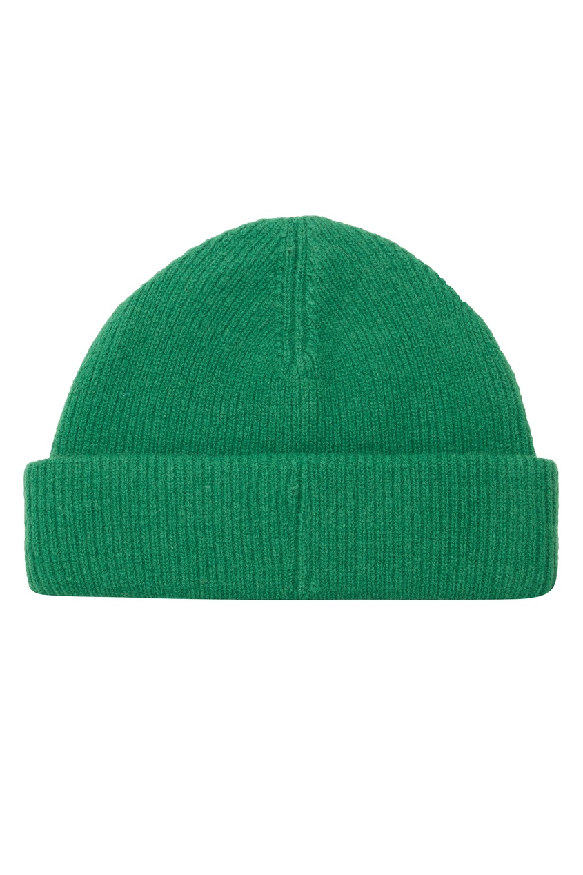 фото Зеленая шерстяная шапка с отворотом acne studios