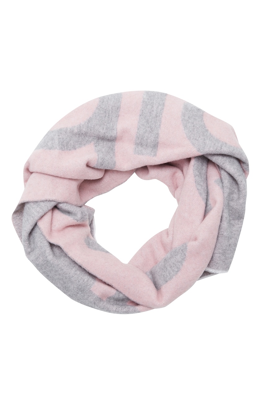 фото Розовый шерстяной шарф с логотипом acne studios