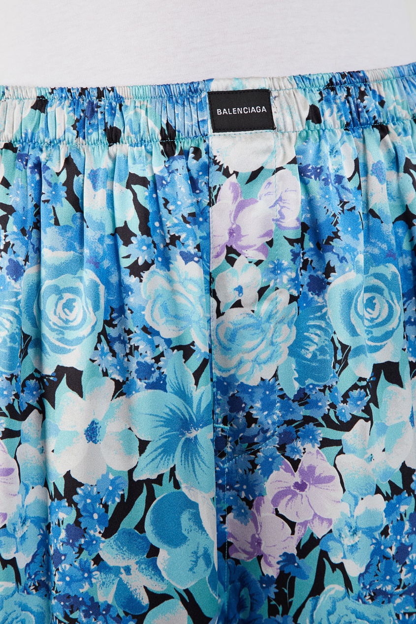 фото Шелковые брюки с принтом floral balenciaga