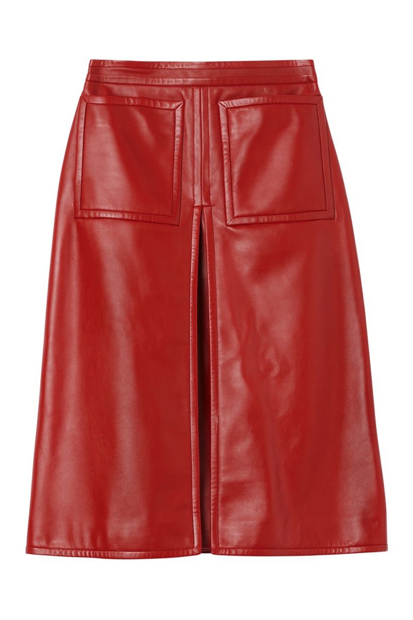 фото Красная кожаная юбка burberry