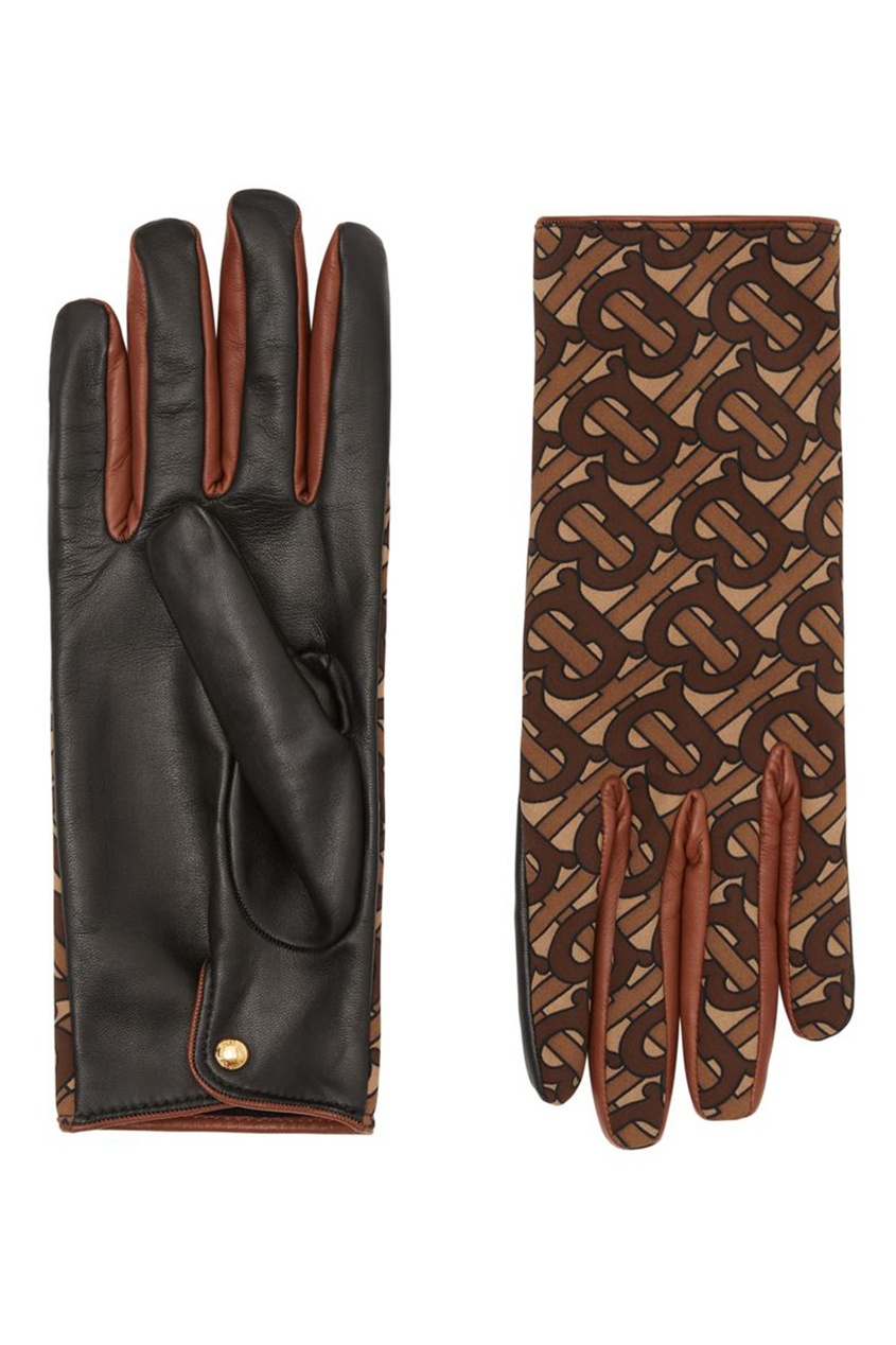 фото Кожаные перчатки с монограммами burberry