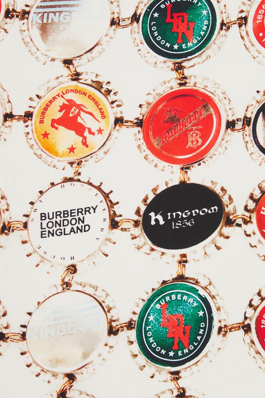 фото Шелковый платок с принтом bottle cap burberry