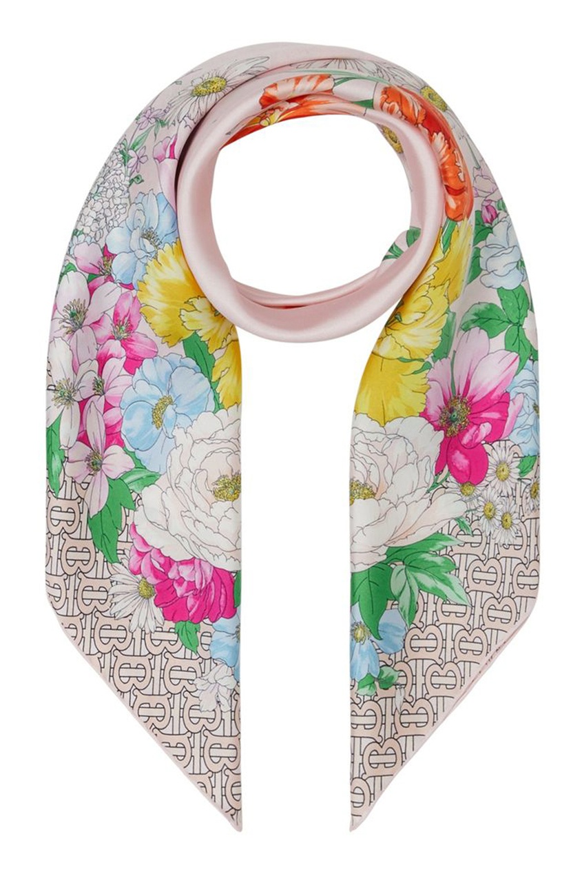 фото Шелковый платок с цветочным принтом burberry