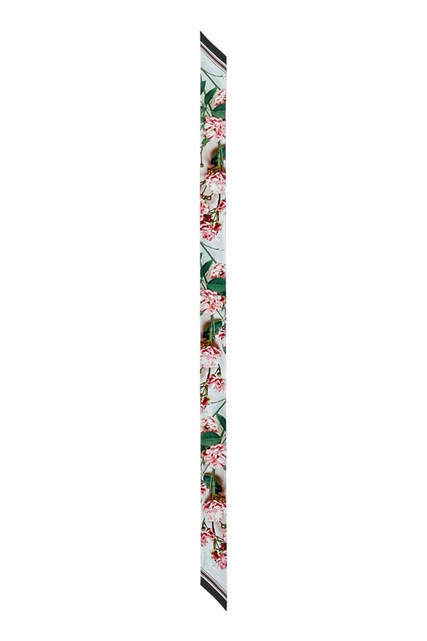 фото Узкий шарф из шелка с цветочным принтом burberry