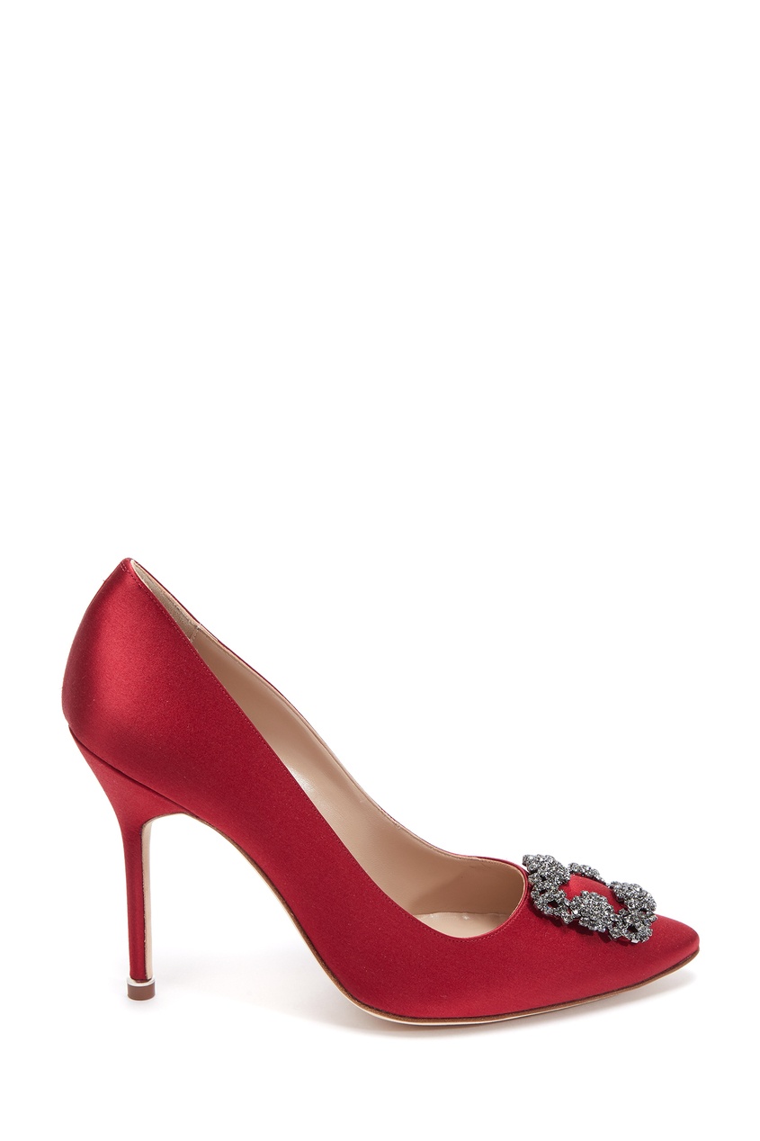 фото Красные сатиновые туфли hangisi satin 105 manolo blahnik