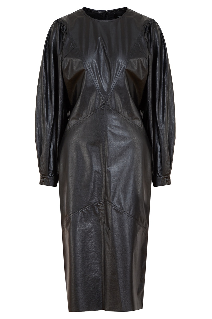 Черное платье из эко кожи от Isabel Marant