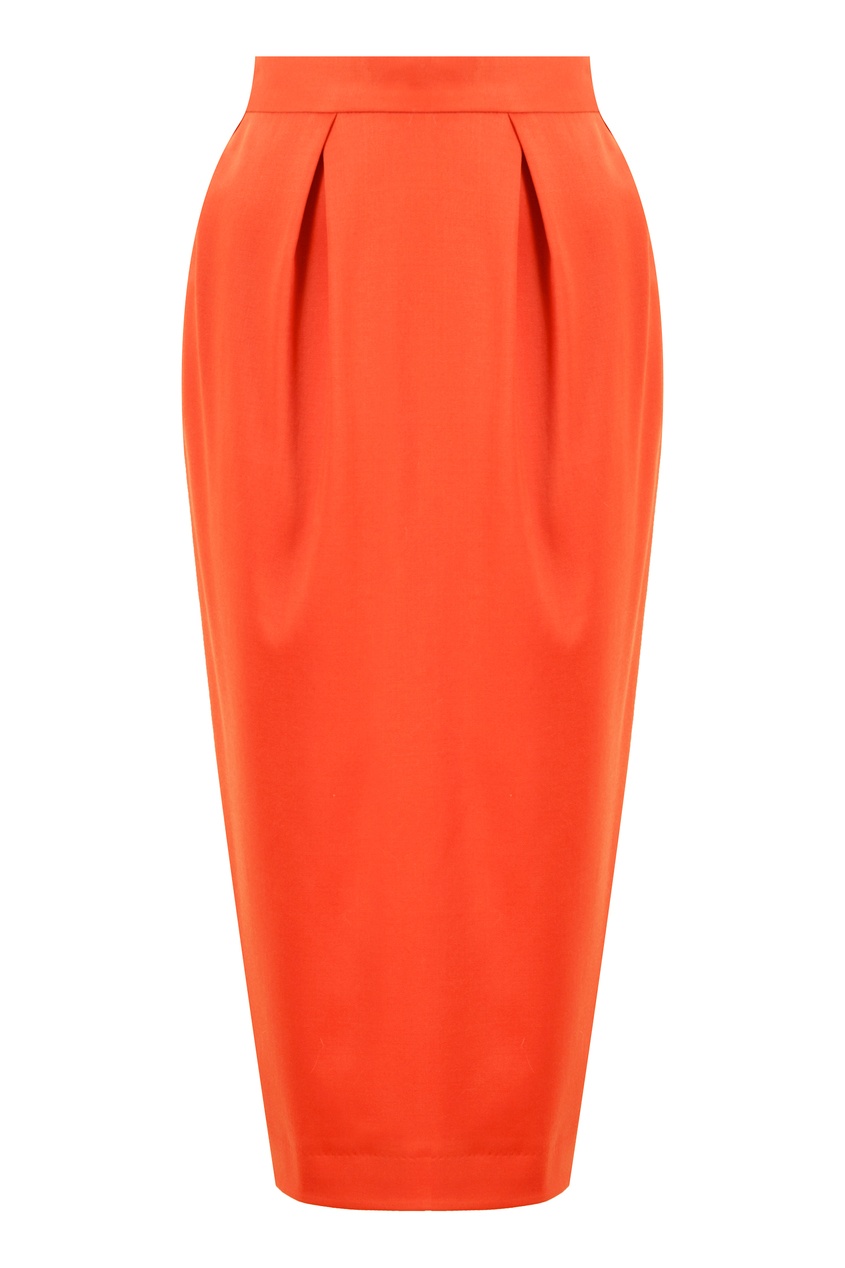 фото Шерстяная юбка-карандаш со складками laroom