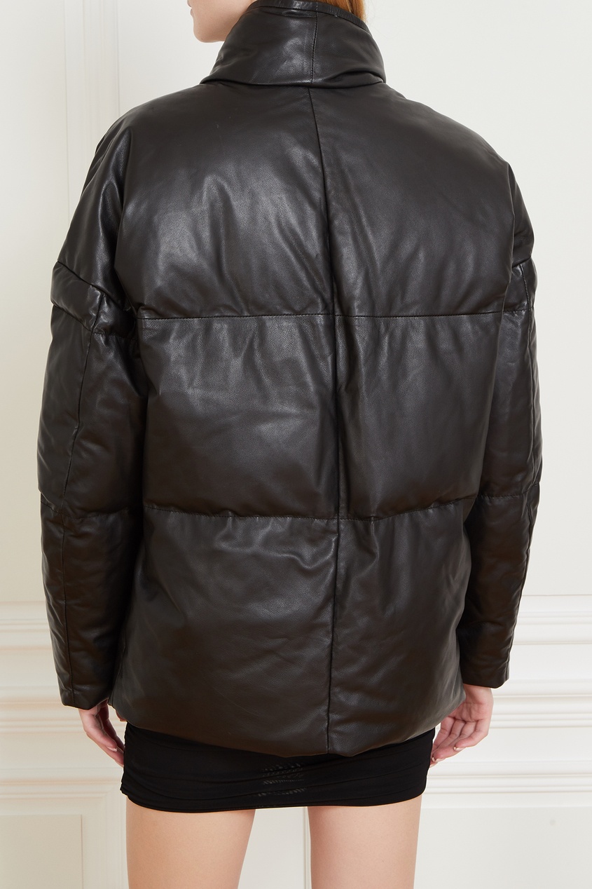 фото Черная куртка из кожи isabel marant etoile