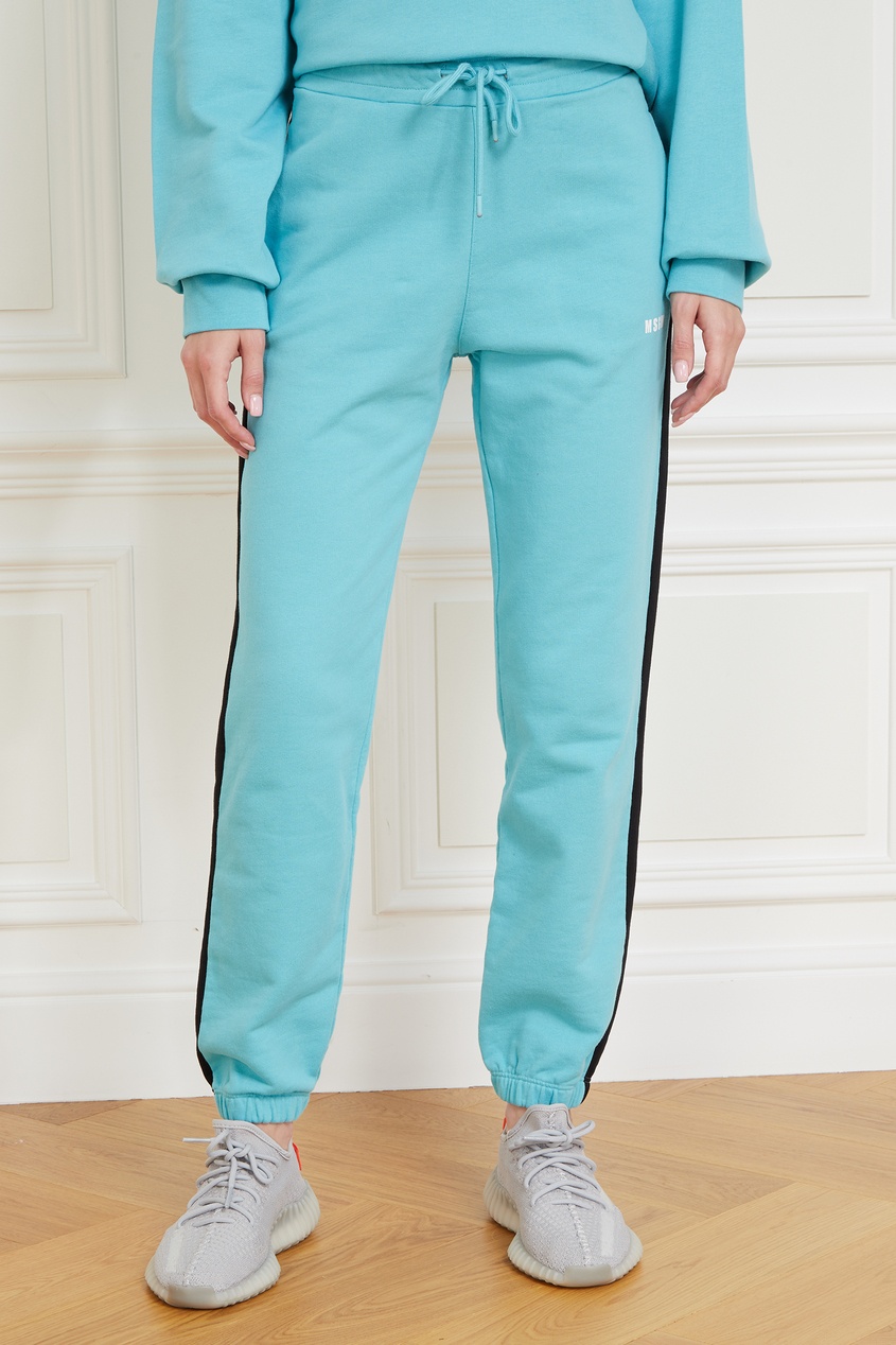 фото Голубые брюки с лампасами msgm