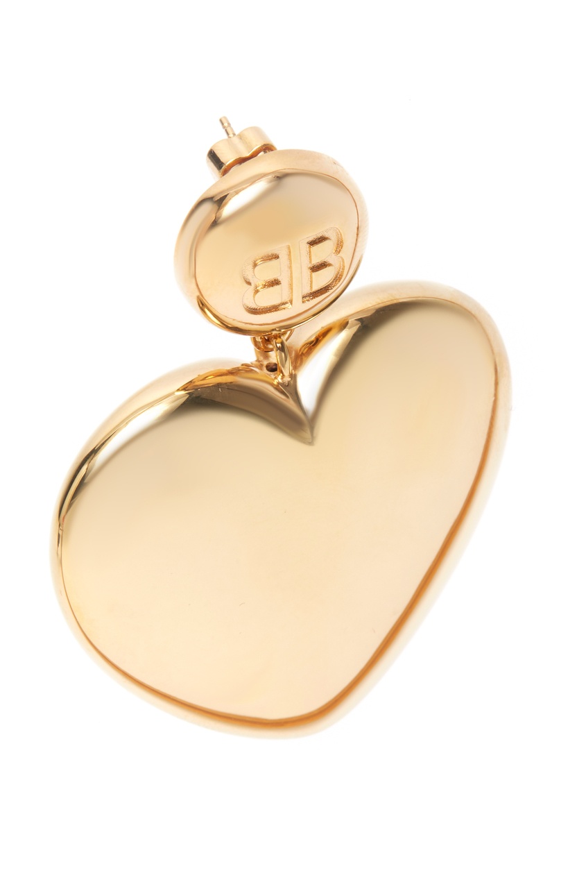 фото Золотистые серьги в виде сердец susi heart balenciaga