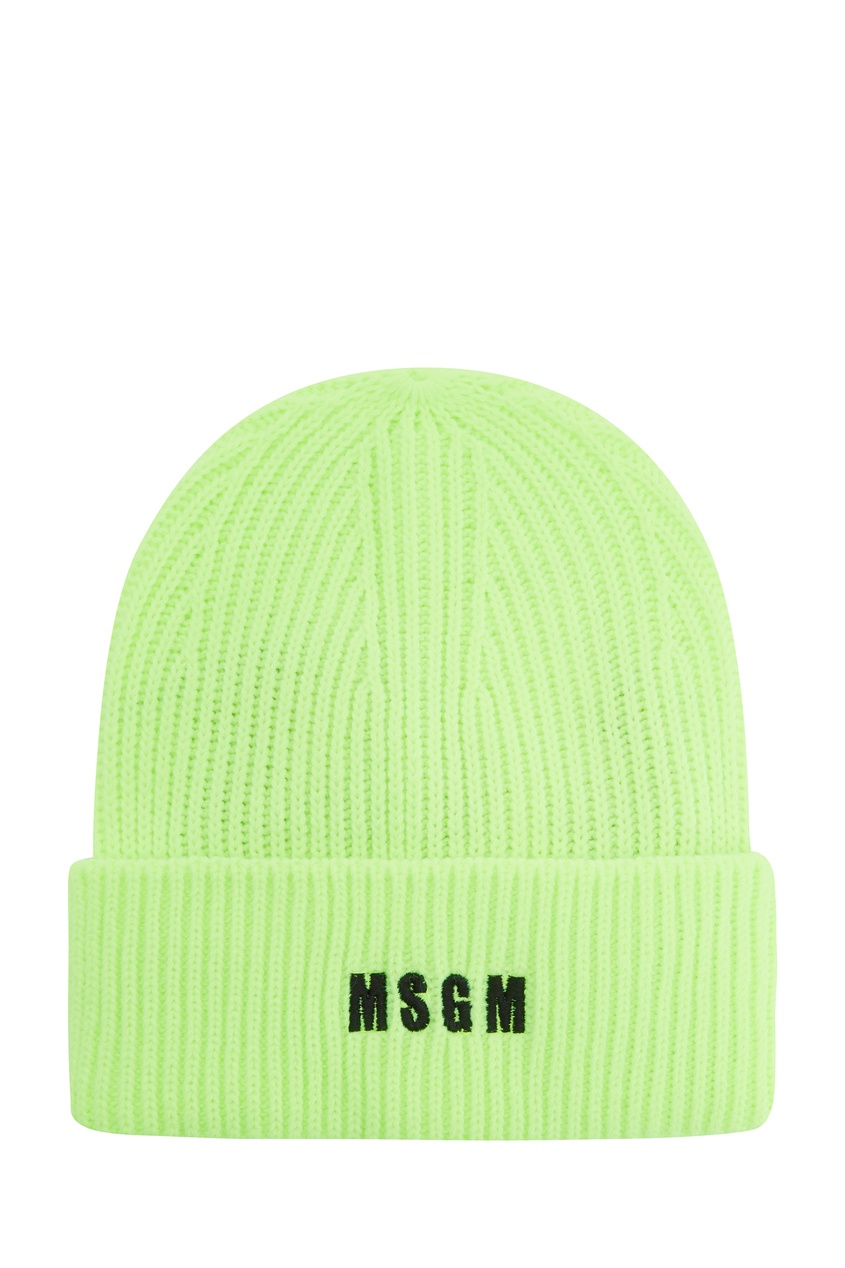 фото Желтая шапка с логотипом msgm