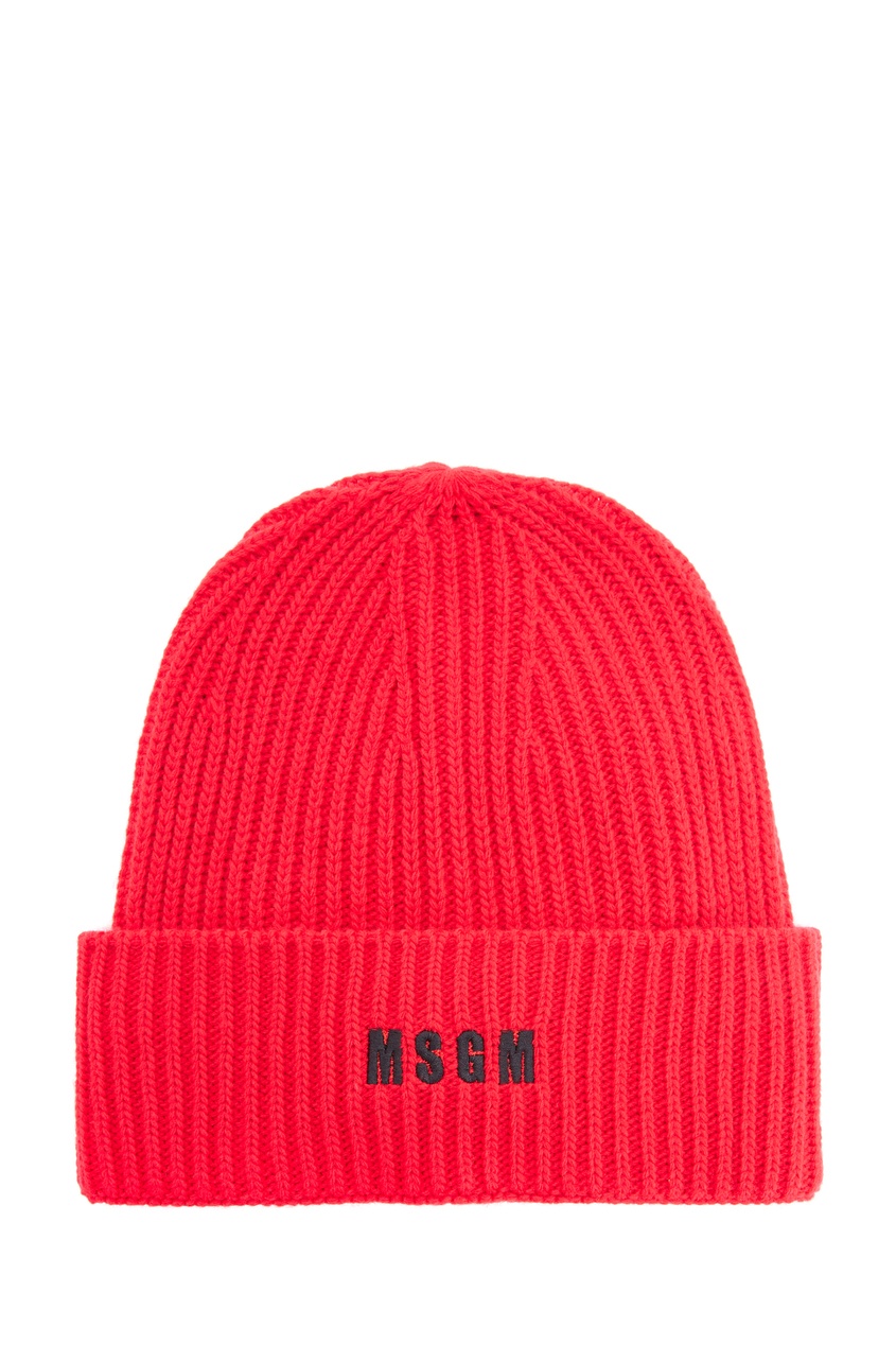 фото Красная шапка с логотипом msgm