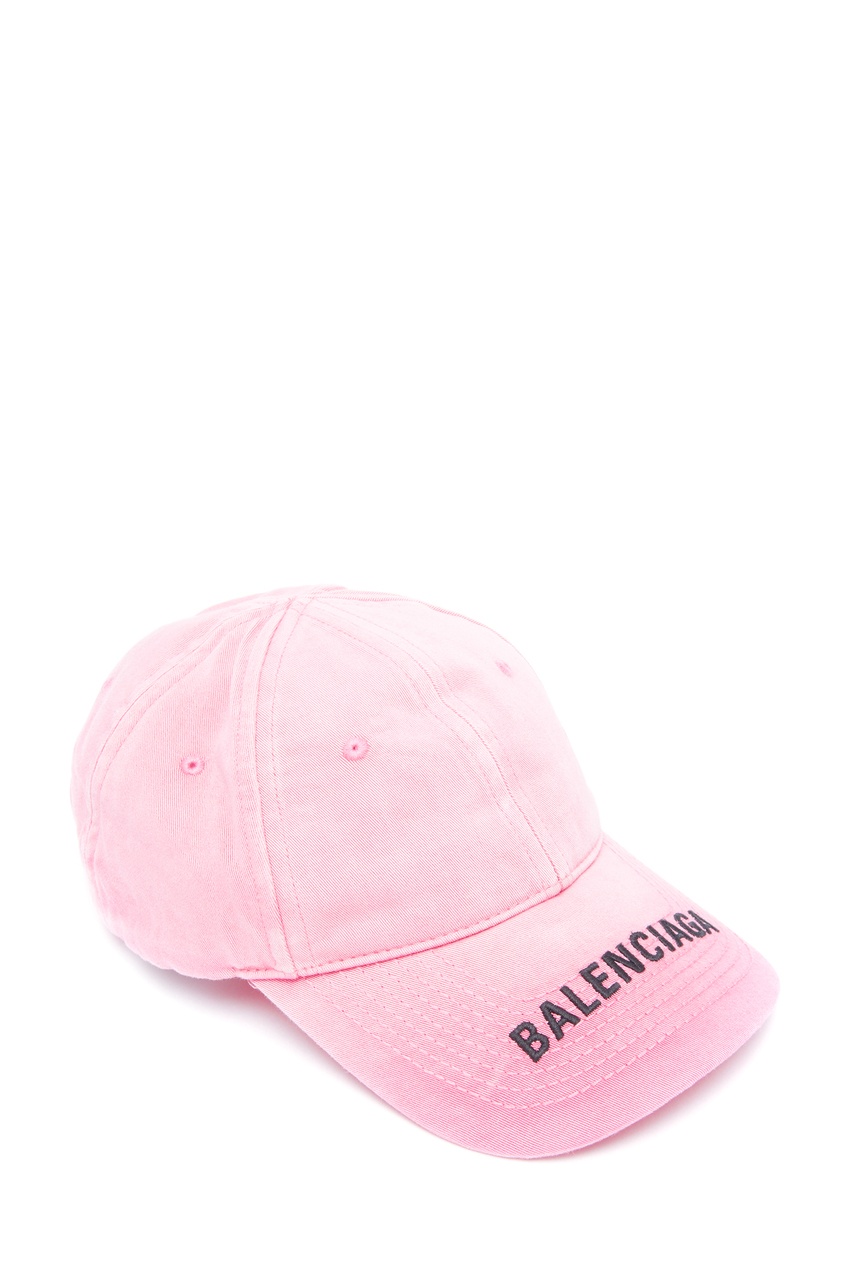 фото Розовая кепка из потертого хлопка balenciaga